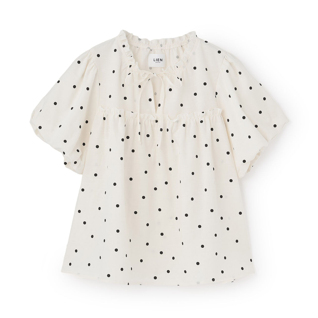 [Link] Gathered Puff Blouse,Pearl white, large image number 4