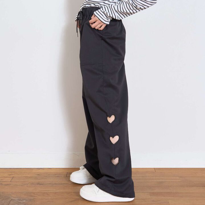 Cut-Out Motif Pants,Black, medium image number 3