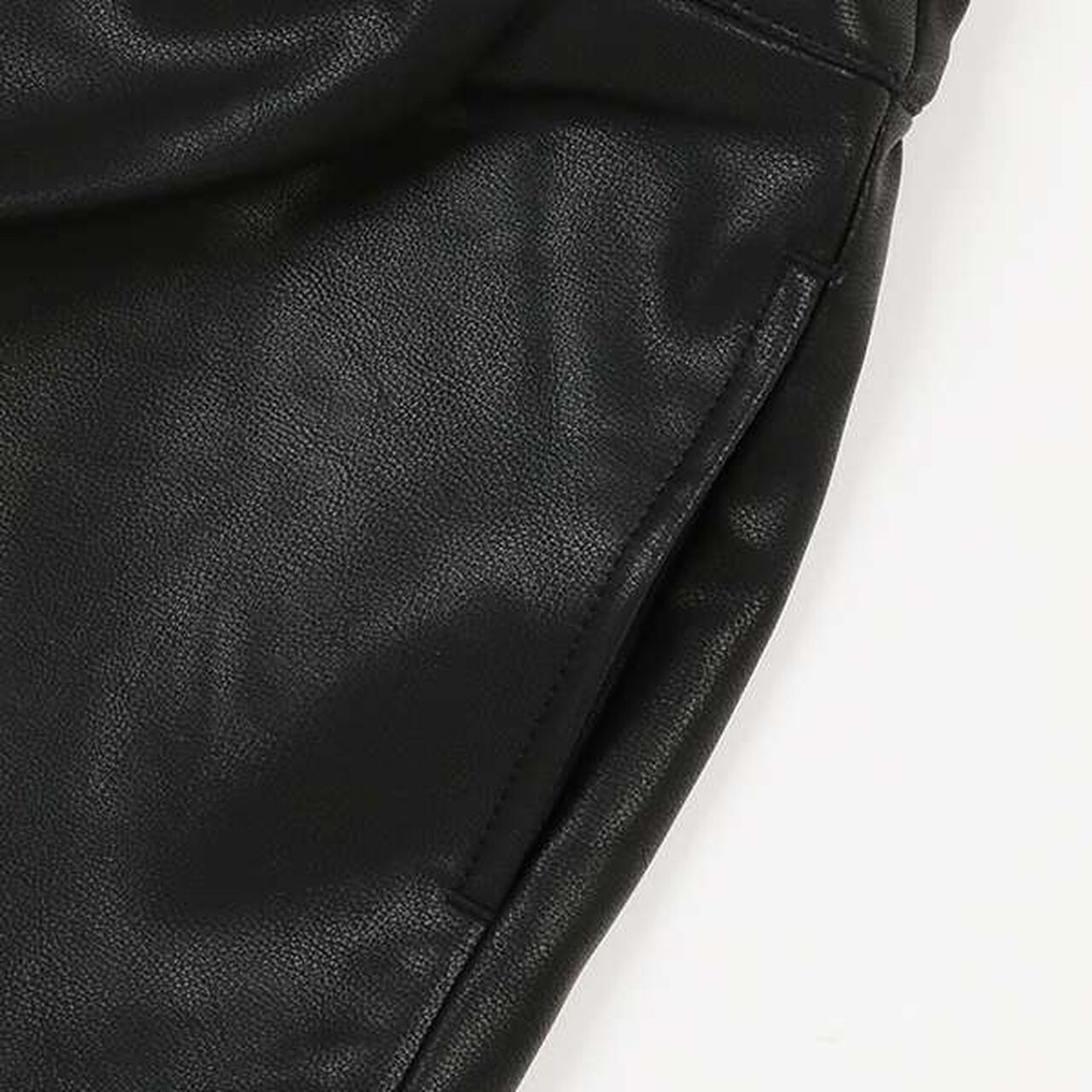 Faux Leather Shorts with Pouch,Black, large image number 9