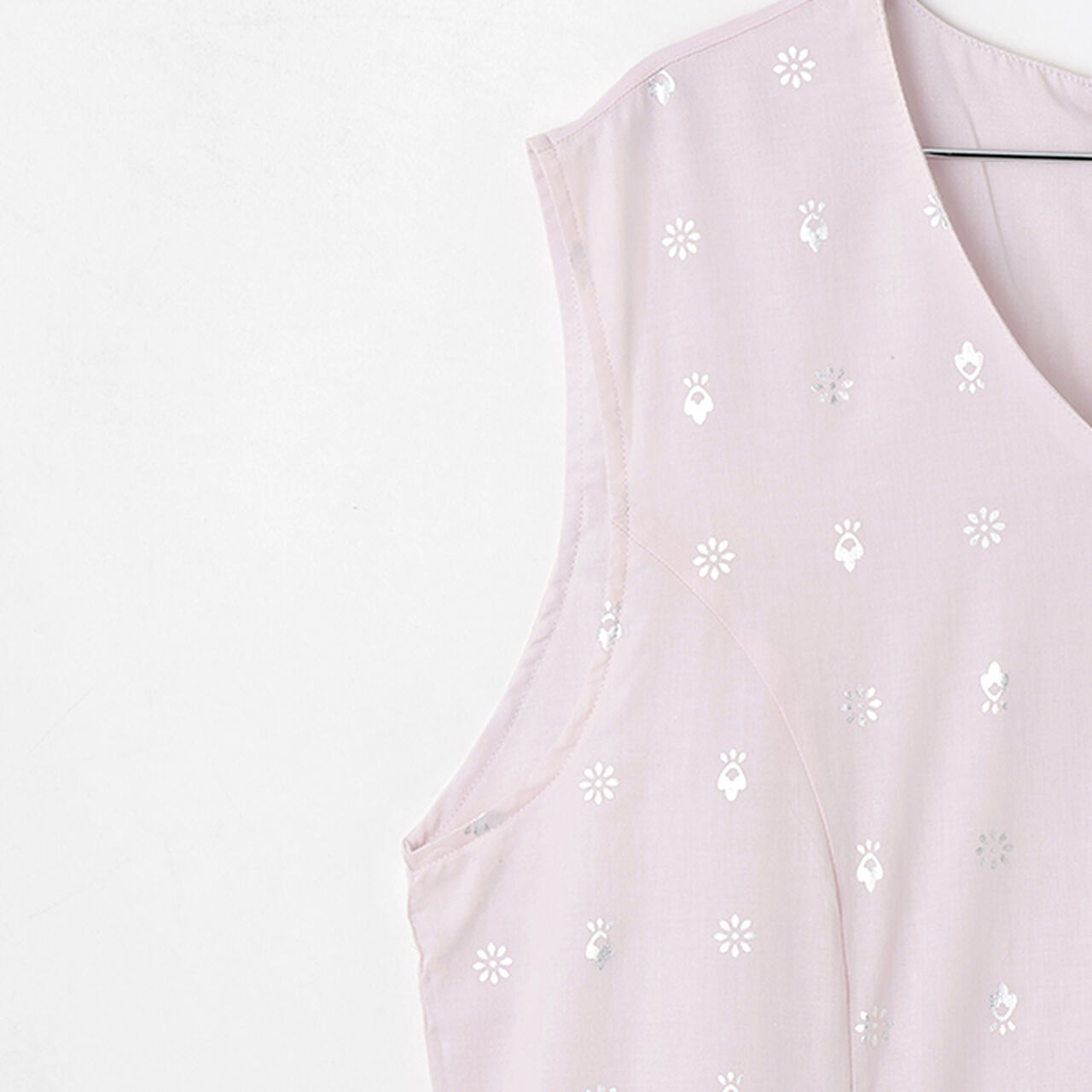 [Link] Foil Print One-Piece Dress,Light pink, large image number 11