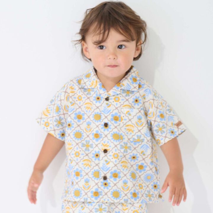 [Link] Cotton Rayon All-Over Pattern Half Shorts,Yellow, medium image number 6