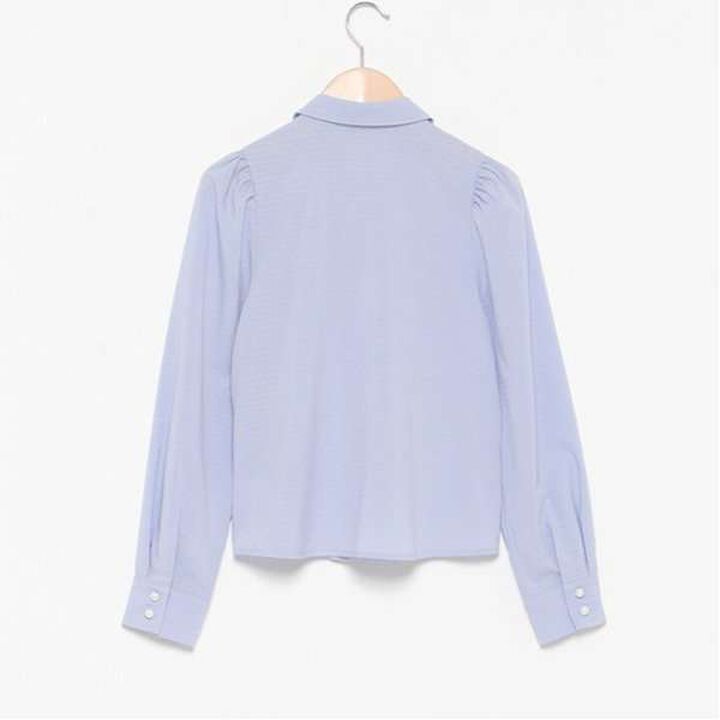 Pearl Button Bow Tie Blouse,Off white, medium image number 1