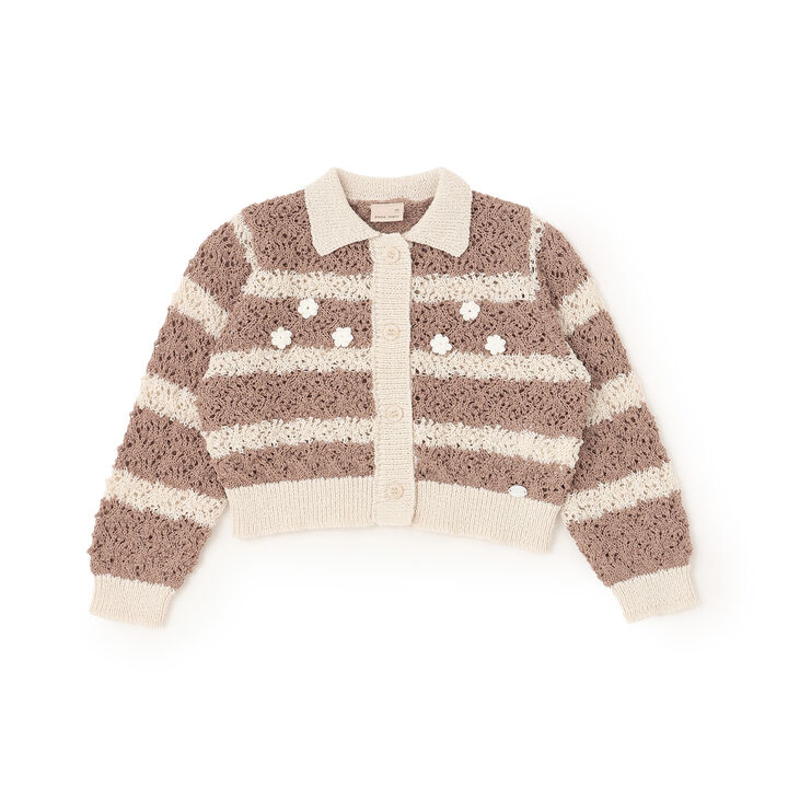 Collared Knit Cardigan,Mocha tea, medium image number 7