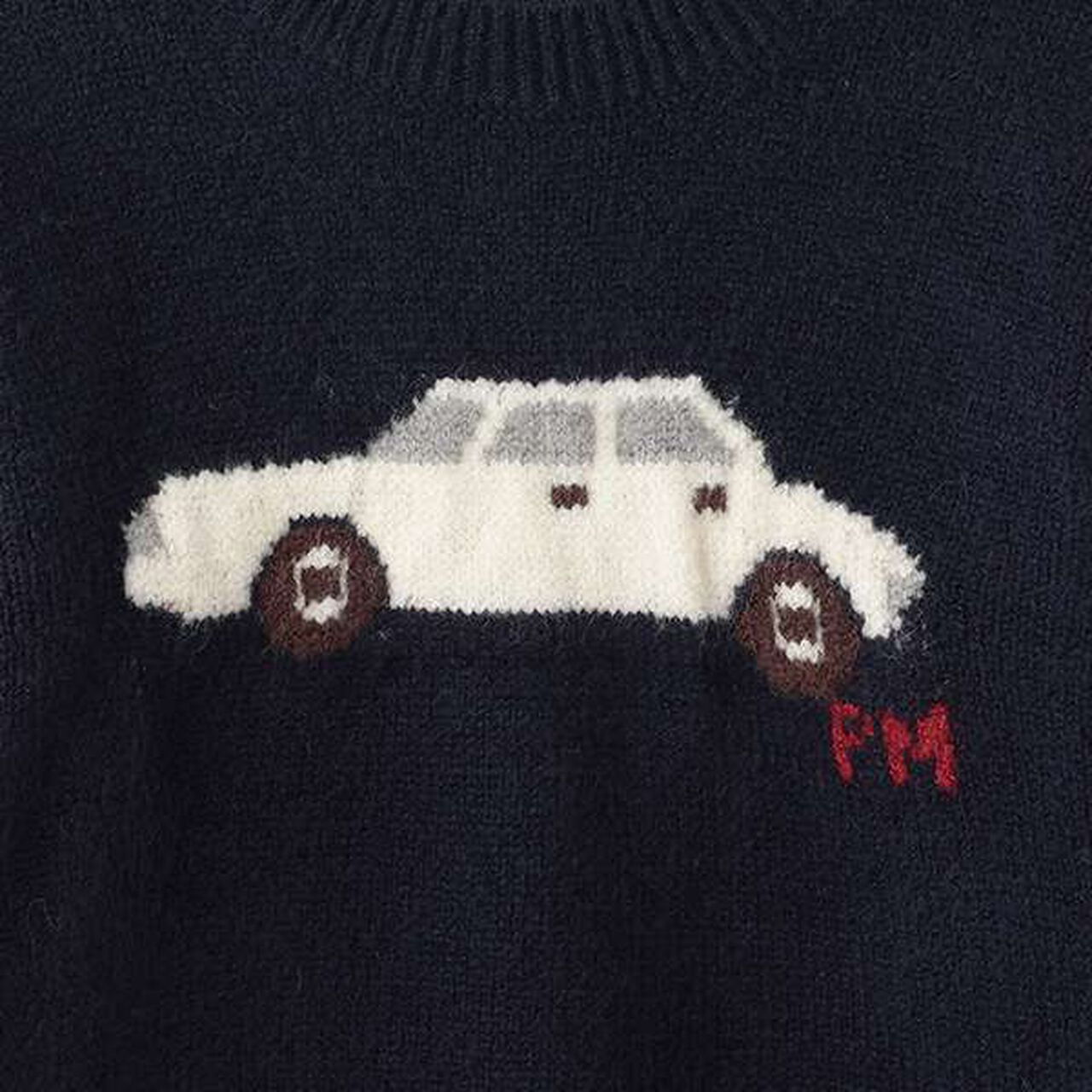 Fluffy and Soft Motif Knitwear,Ivory, large image number 4