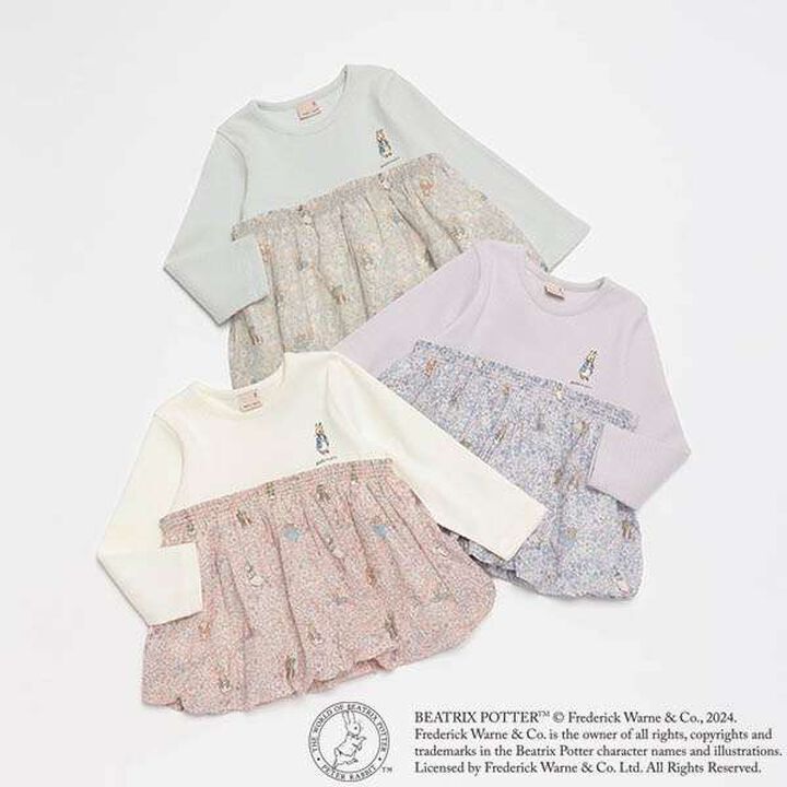 Peter Rabbit Floral Long Sleeve T-Shirt,Ivory, medium image number 3