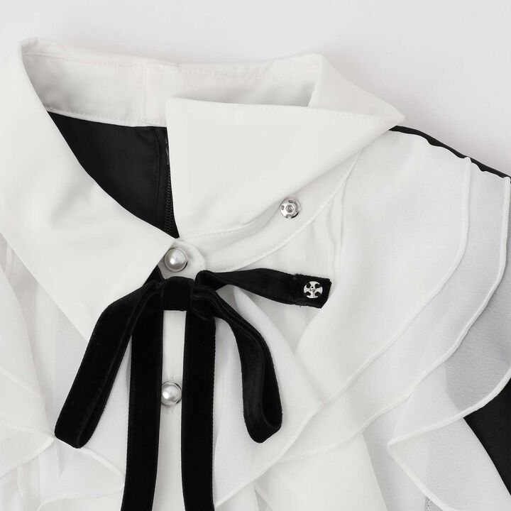 Frill Yoke One-Piece Dress♪,Gray, medium image number 4