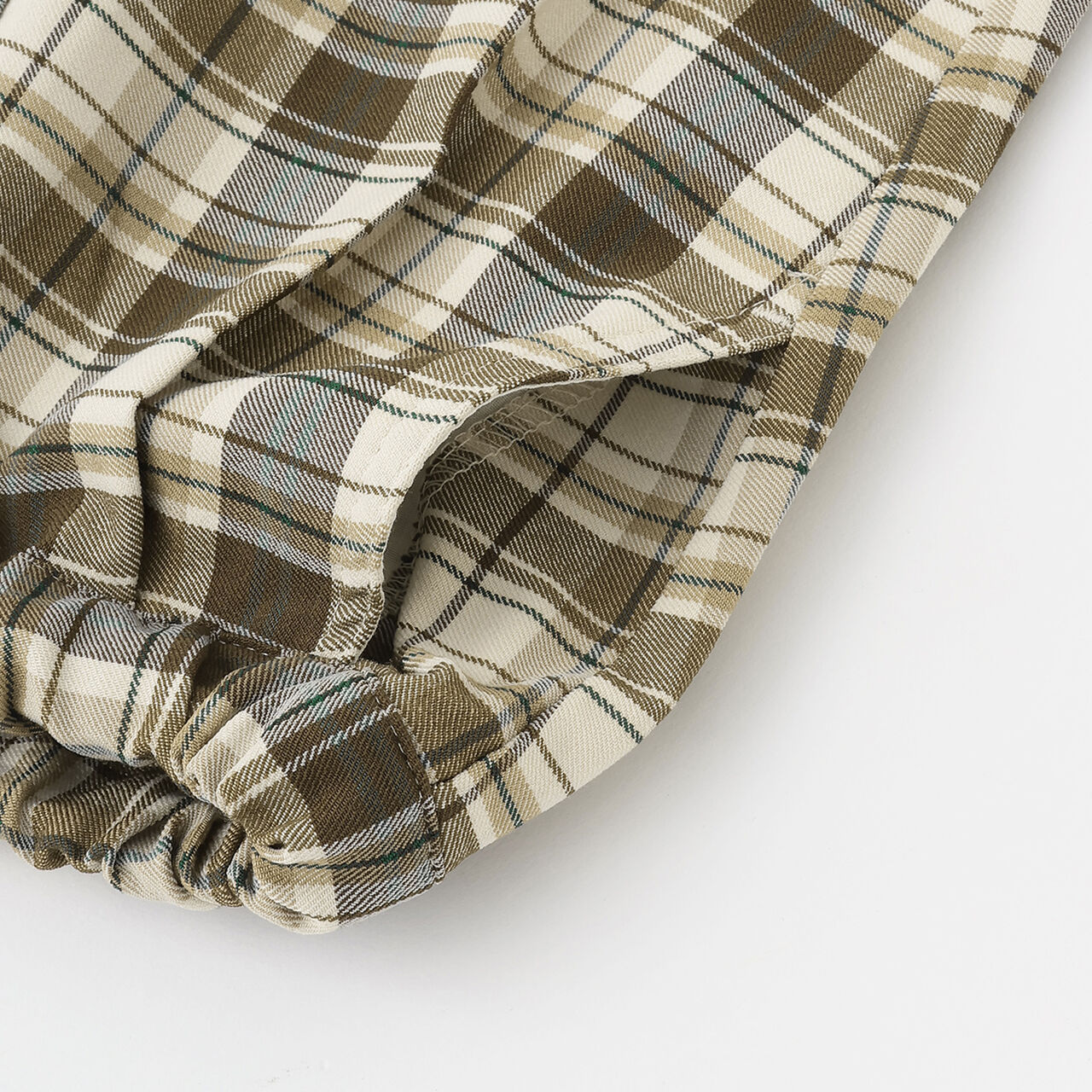 Link Yarn-Dyed Checkered Long Pants,Brown, large image number 4