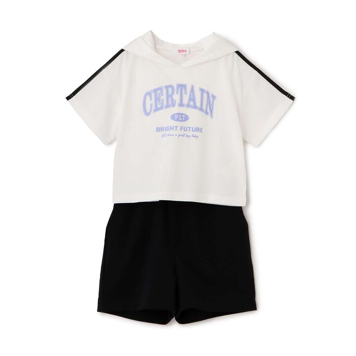 Cool Touch Short-Sleeve Hoodie + Half Pants Set,Yellow green, medium image number 12