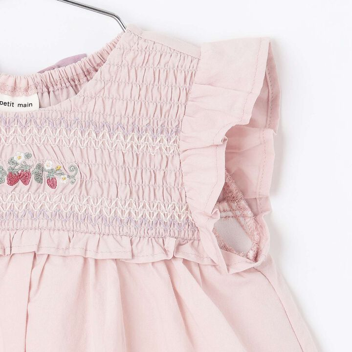 Link Strawberry Embroidery OP Romper,Off white, medium image number 10