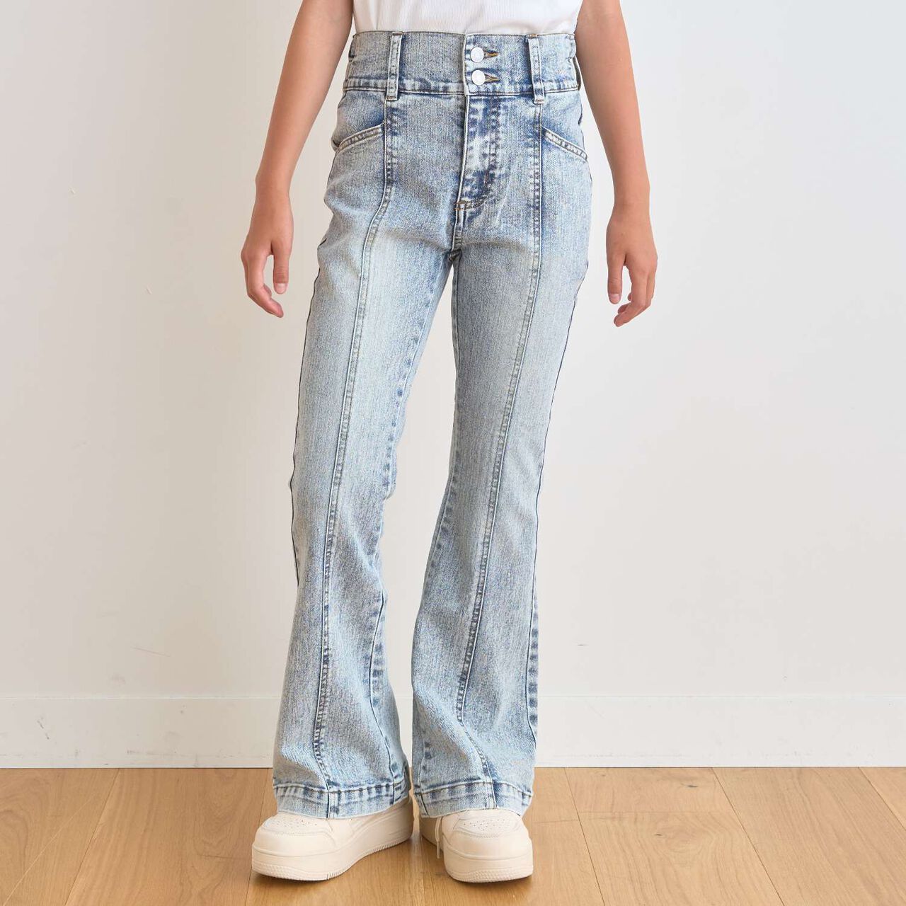 [Cool Touch] Style-Up Flare Denim Pants,Turquoise, large image number 8