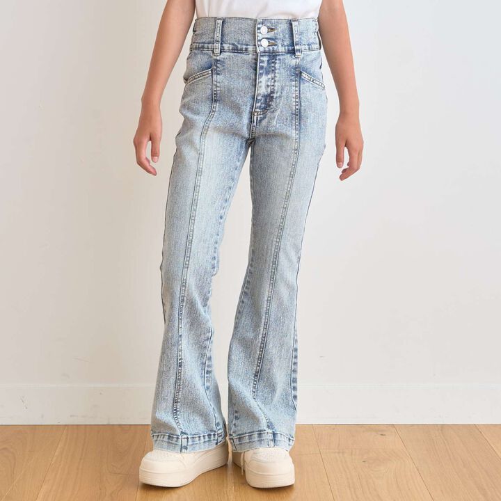 [Cool Touch] Style-Up Flare Denim Pants,Turquoise, medium image number 8