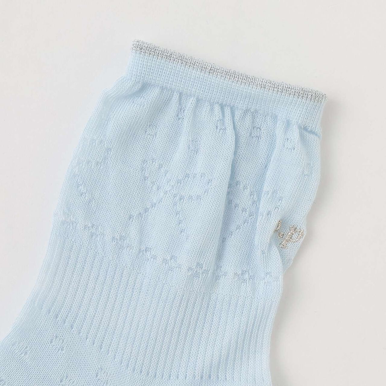 Lace Pattern Crew Socks,Off white, large image number 1