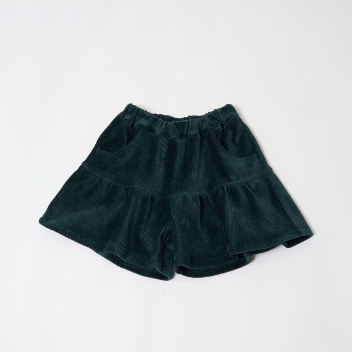 Gathered Cut Corduroy Skirt with Shorts,Deep green, medium image number 13