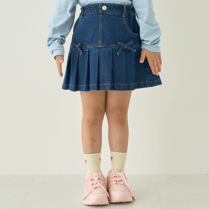 [With Inner Shorts/Secure] Pleated Skirt &ndash; Recommended for School,Blue, medium image number 3