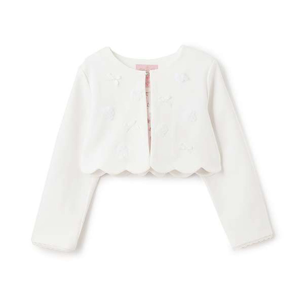 Flower Scallop Jacket,White, large image number 0
