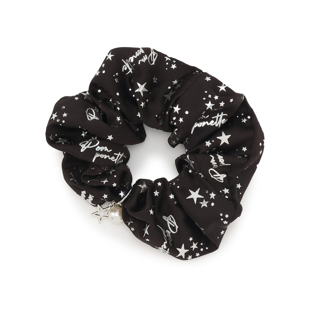 Star All-Over Print Scrunchie,Black, large image number 4