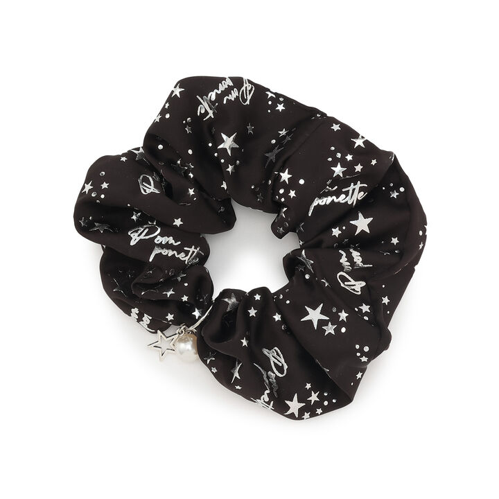 Star All-Over Print Scrunchie,Black, medium image number 4