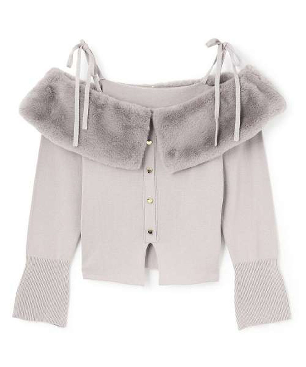 2 WAY Off-Shoulder Knit Pullover [Korean Fashion],Gray, large image number 4
