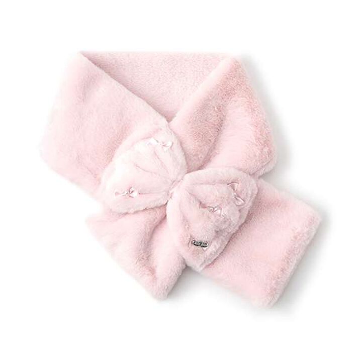 Ribbon Faux Fur Scarf,Pink, medium image number 0