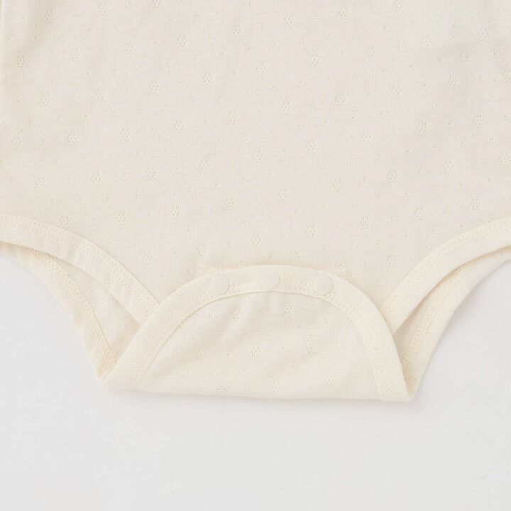 Organic Collar Bodysuit [Made in Japan],Pearl white, medium image number 4