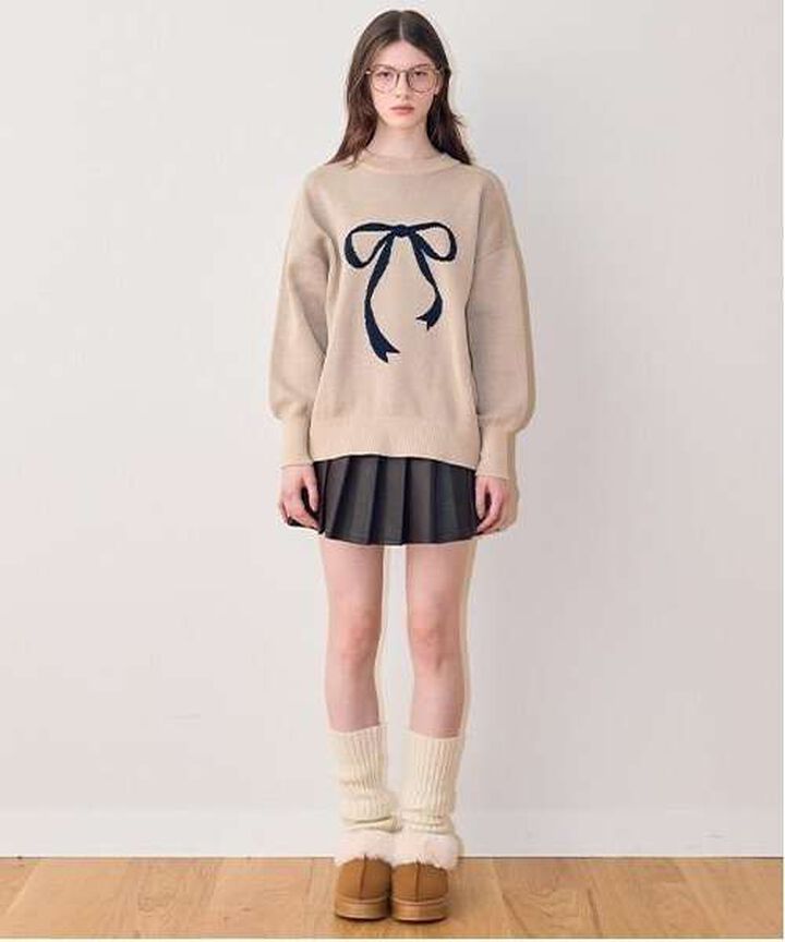 Faux Leather Pleated Skirt,Ivory, medium image number 12