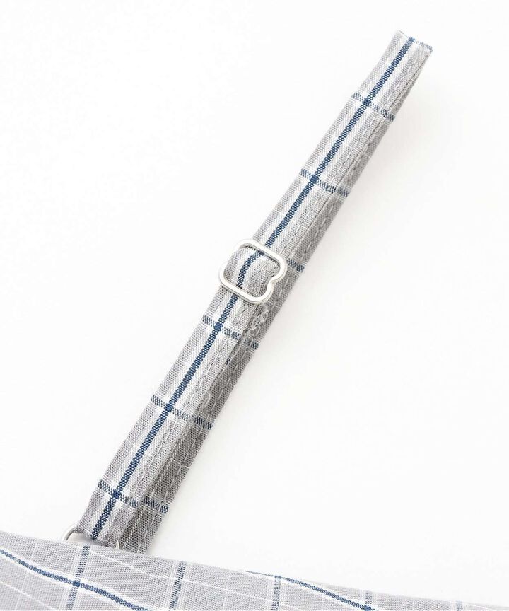 Checkered Shirt with Logo Plate [Korean Fashion],Gray, medium image number 11