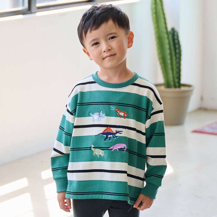 Dinosaur Stripe Pattern Sweatshirt,, medium