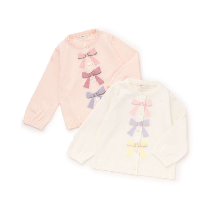 Ribbon Intarsia Cardigan,Pink, medium image number 6