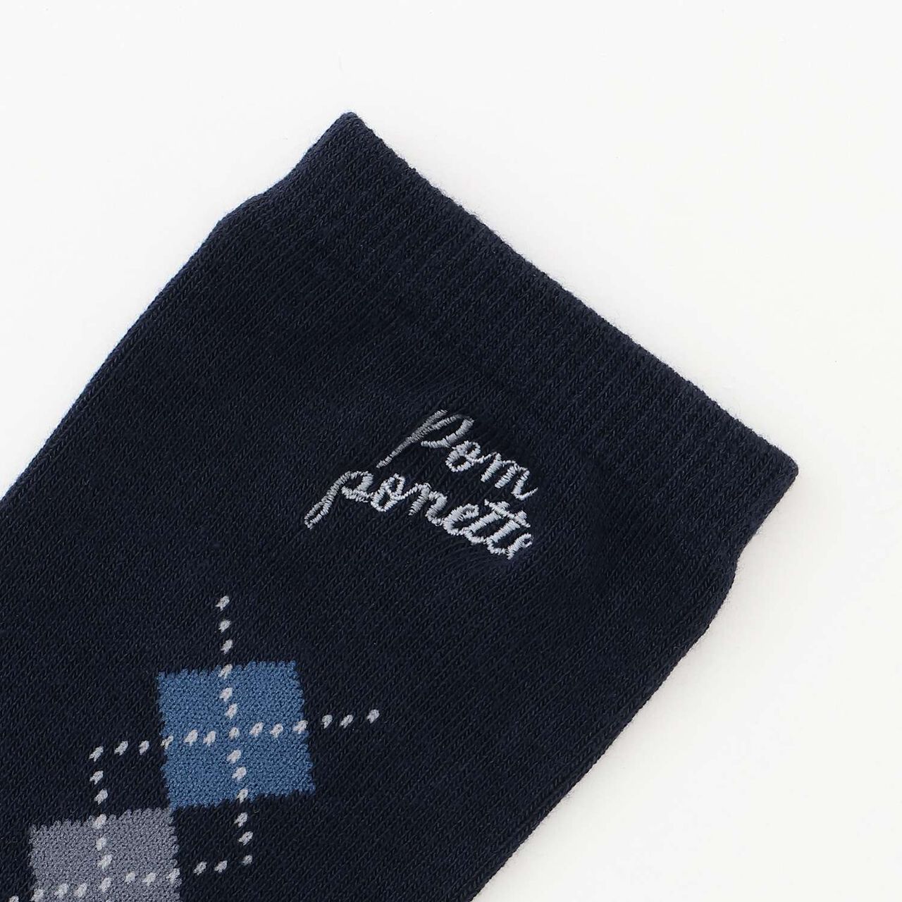 [Antibacterial Deodorizing] Argyle Pattern Crew Socks,Off white, large image number 4