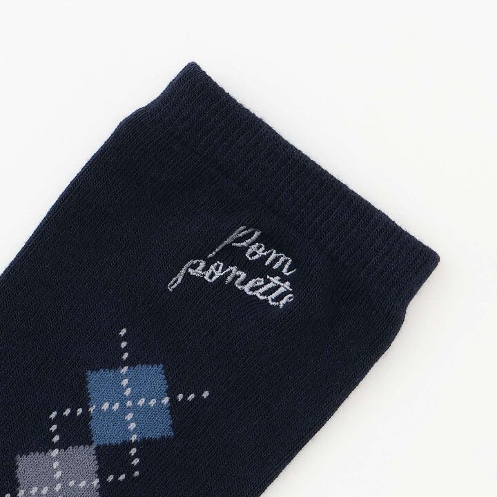 [Antibacterial Deodorizing] Argyle Pattern Crew Socks,Off white, medium image number 4