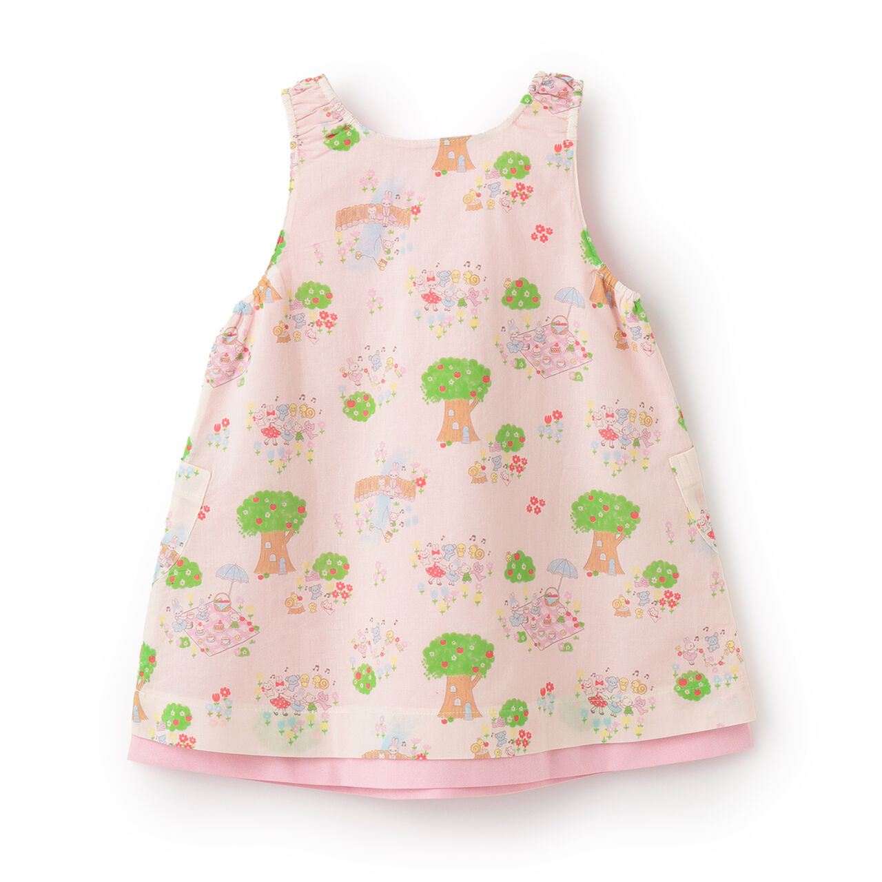 All-Over Pattern Lawn &times; Chambray Reversible Jumper Skirt,Blue, large image number 1