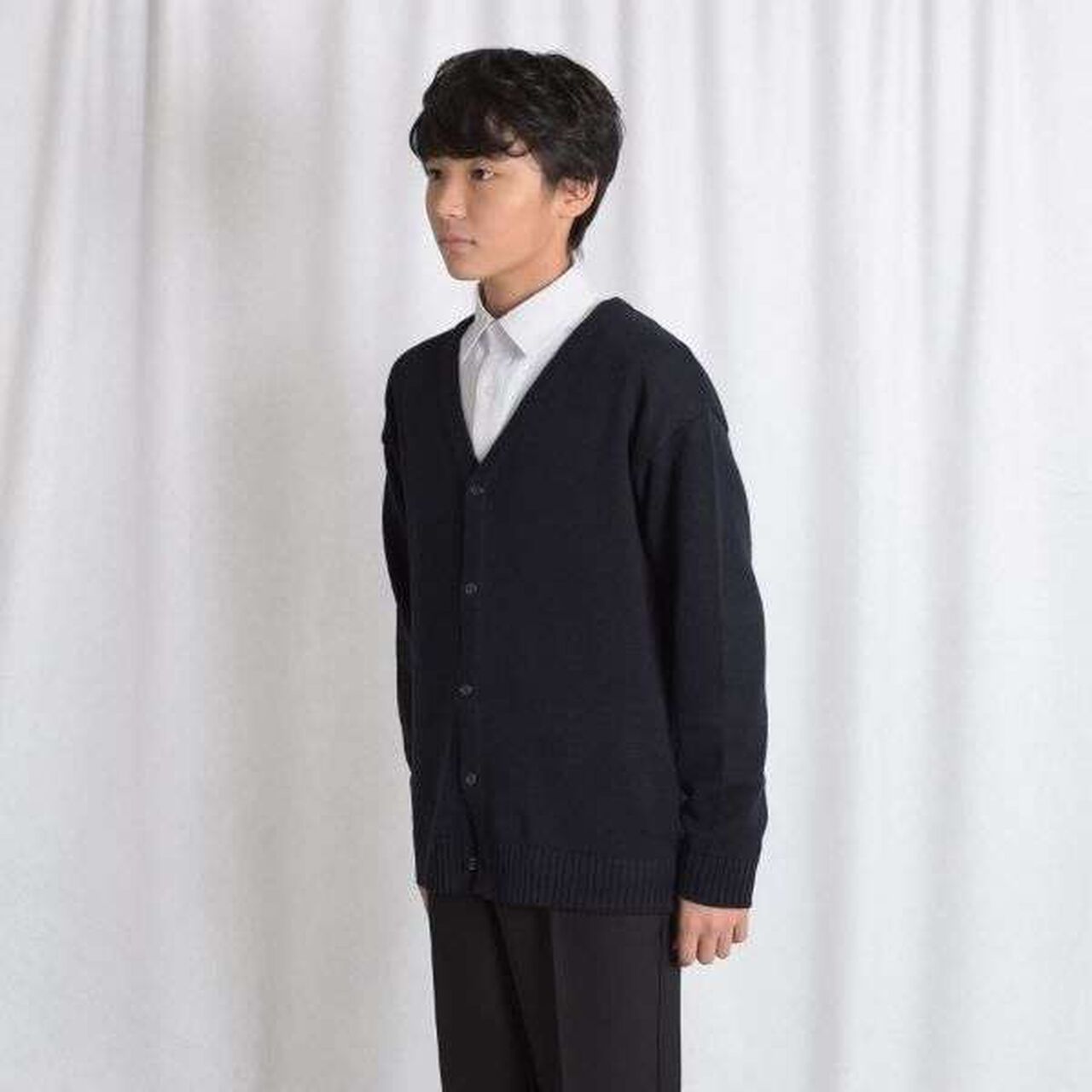 [Machine Washable] Knit Cardigan,Gray, large image number 3