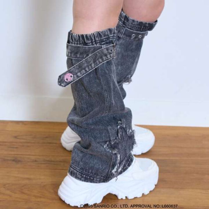 [My Melody Kuromi] Denim Leg Covers,Blue, medium image number 9