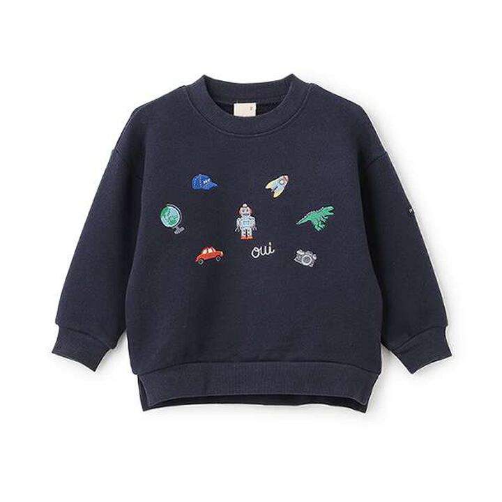 Embroidered Toy Motif Sweatshirt,Navy, medium image number 5