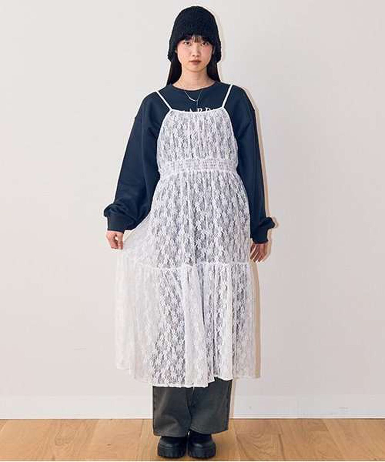 Sheer One-Piece Dress,Off white, large image number 0