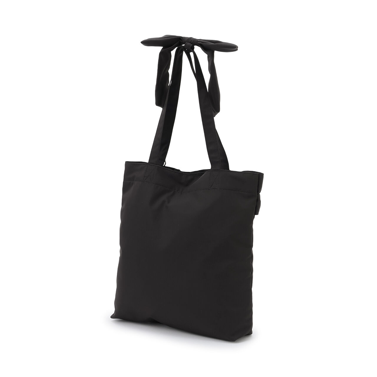 [B4 Compatible] Shoulder Ribbon Frill Tote,Black, large image number 9