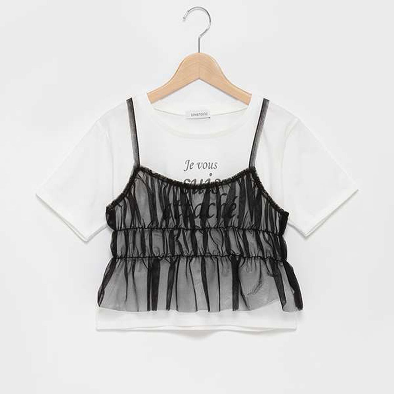 Tulle Bustier with Inner Lining,Black, large image number 5