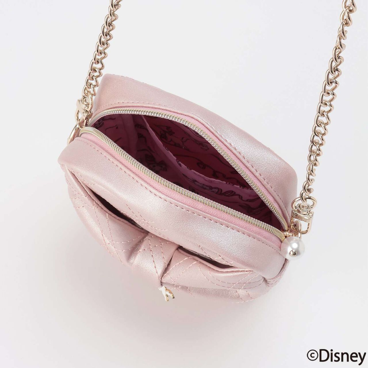 [Disney Marie] Ribbon Mini Shoulder Bag,Pink, large image number 5
