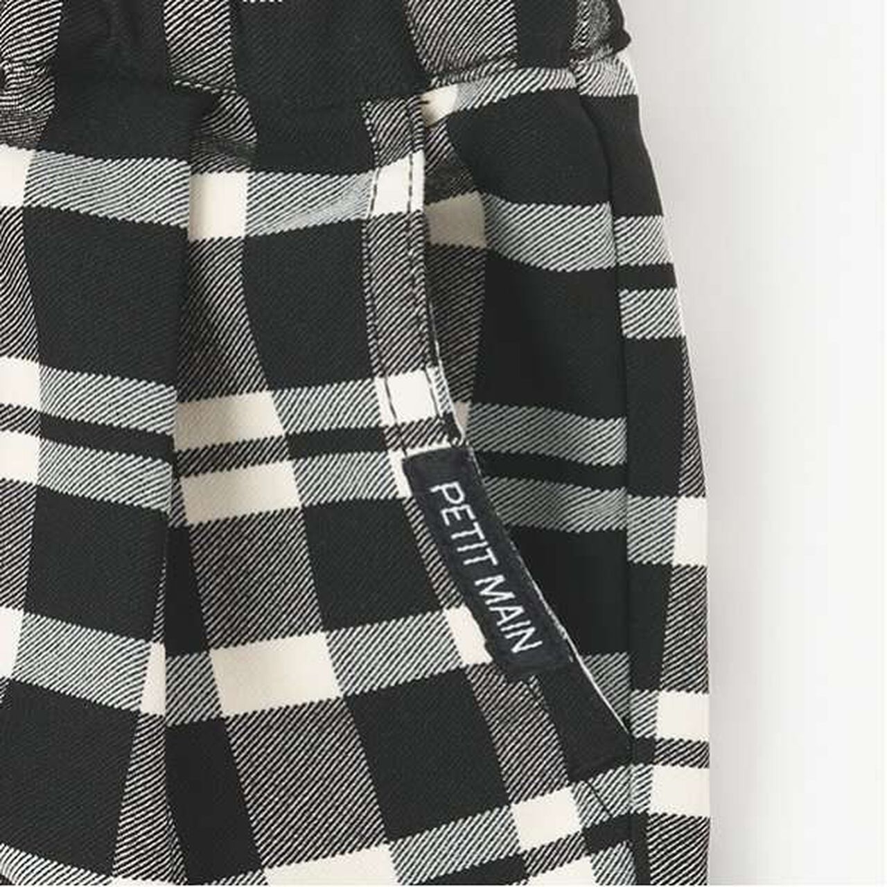 Wool Lined Check Tapered Pants,Black, large image number 11