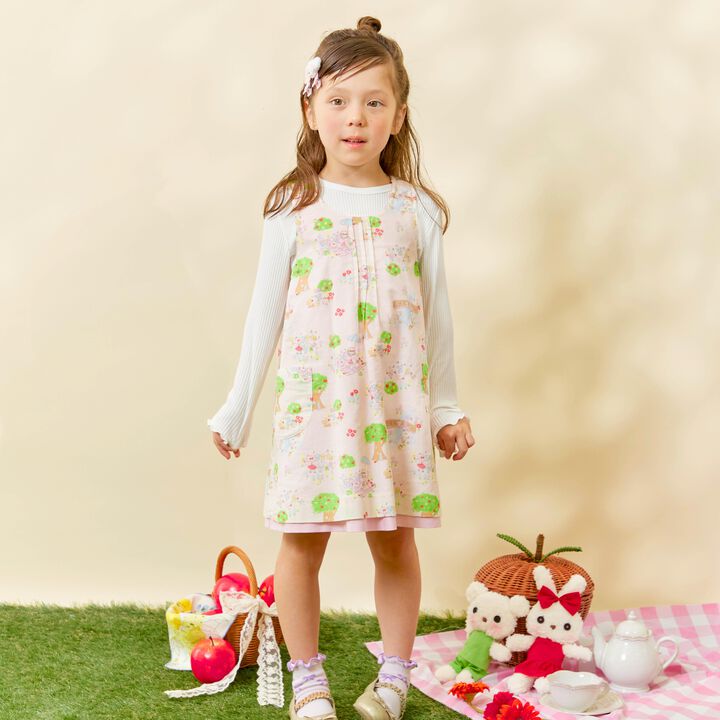 All-Over Pattern Lawn &times; Chambray Reversible Jumper Skirt,Blue, medium image number 15