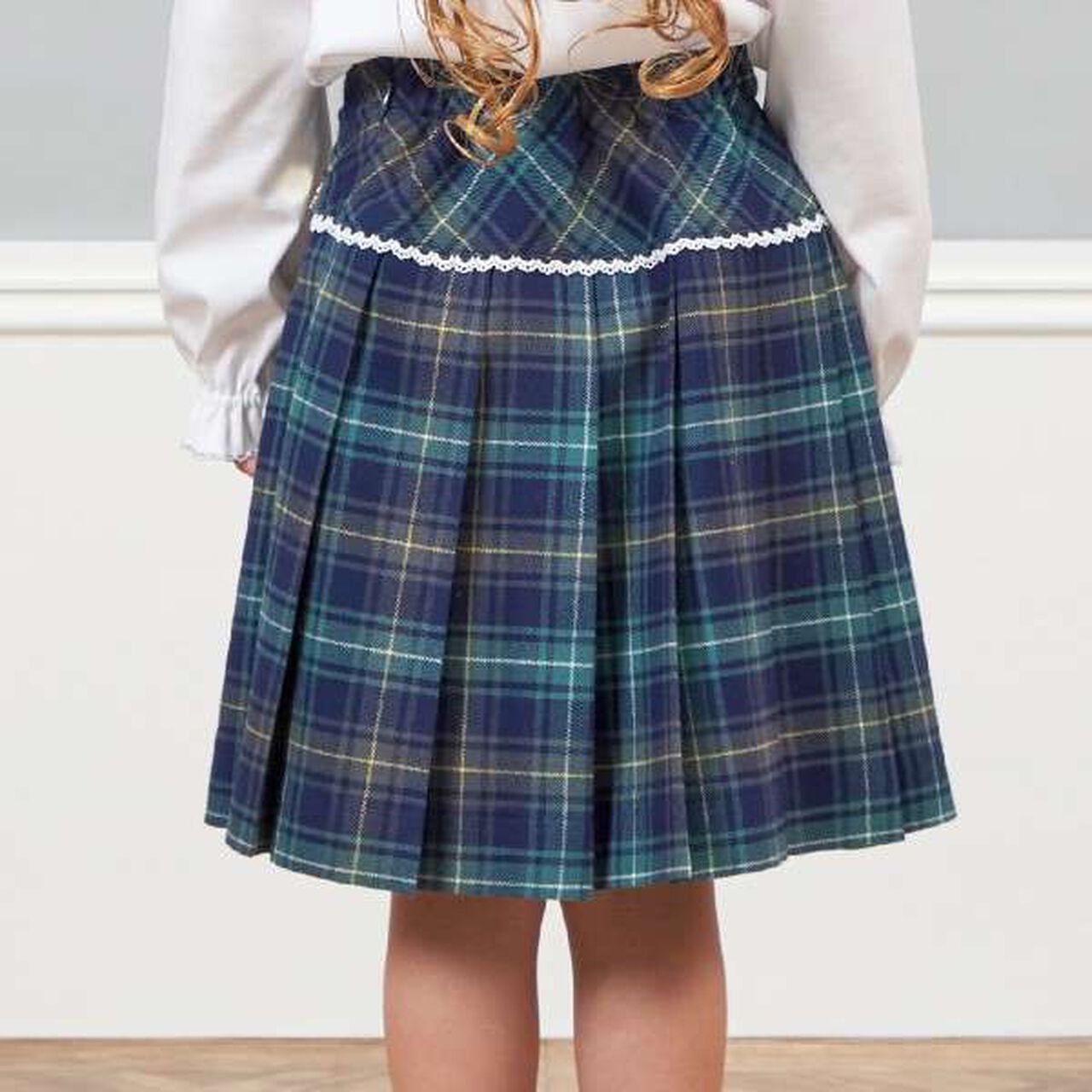 KP Check Pleated Skirt (110-130),Gray, large image number 7