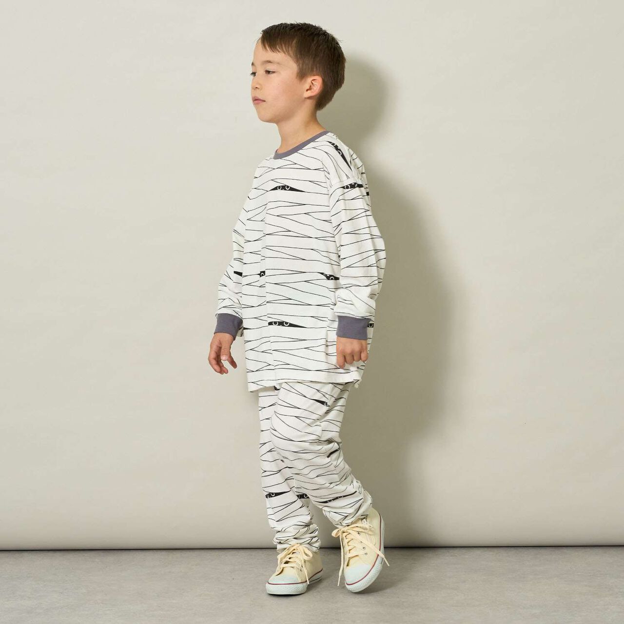 [Halloween] Phosphorescent Muteki Jersey Bone & Mummy Assortment Outfit Set,Ivory, large image number 2