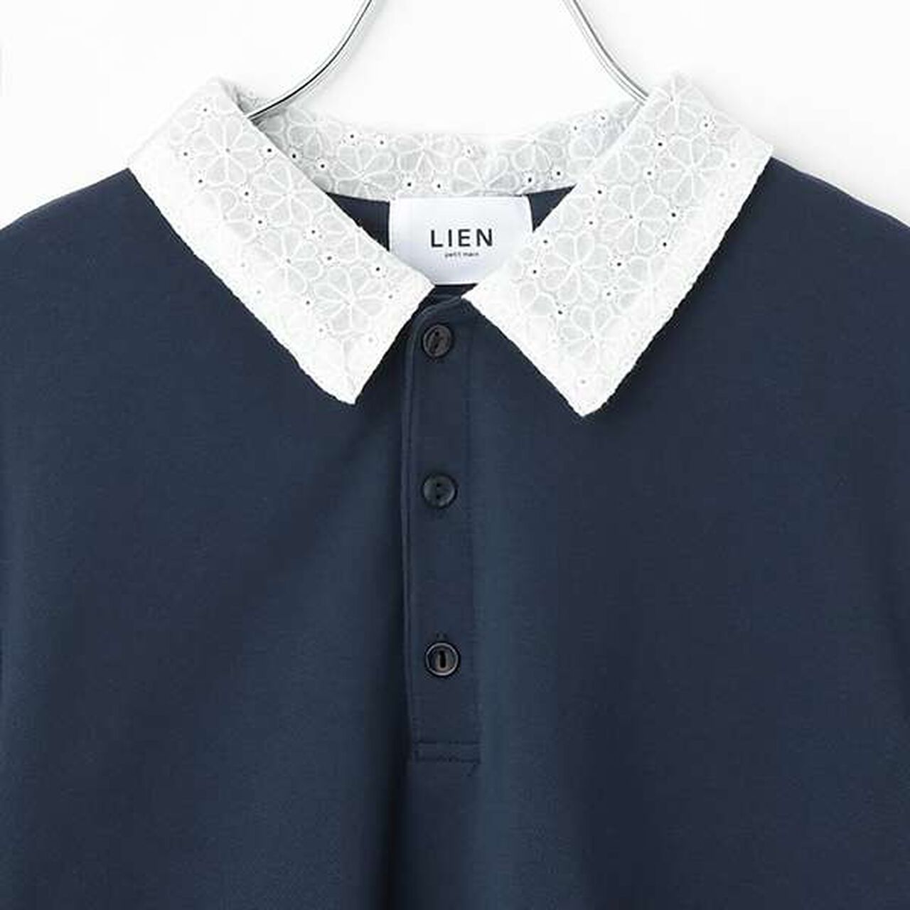 [Link] Peplum Polo Shirt,Off white, large image number 11