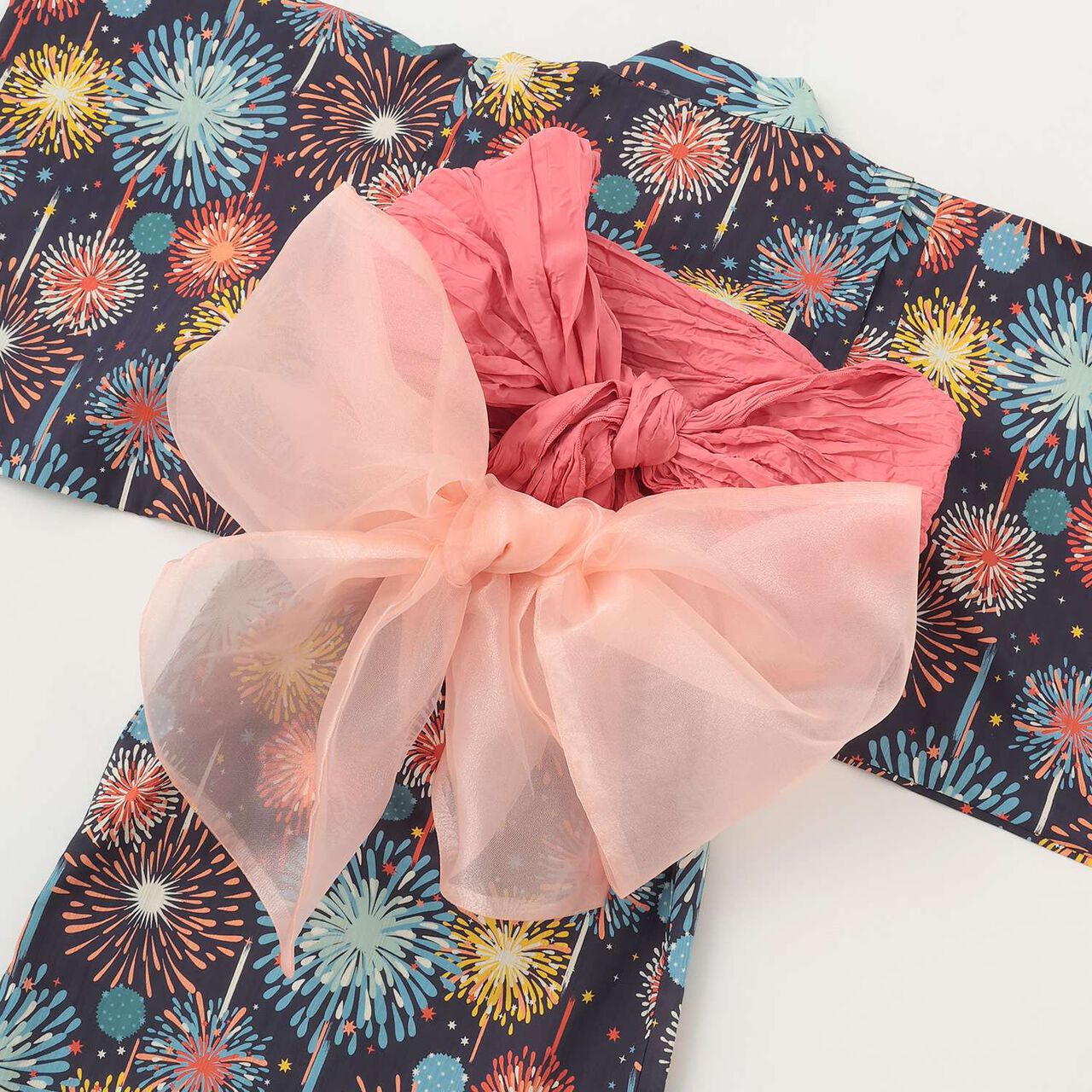Yukata Set with Fireworks Pattern,Pearl white, large image number 18