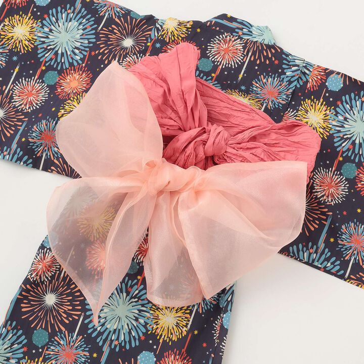 Yukata Set with Fireworks Pattern,Pearl white, medium image number 18