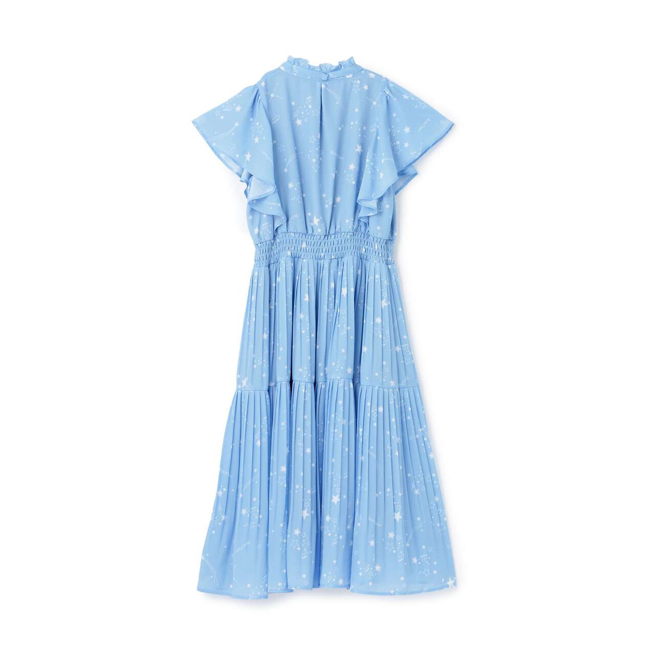 Assorted Fabric Pleated One-Piece Dress♪,Light blue, large image number 1
