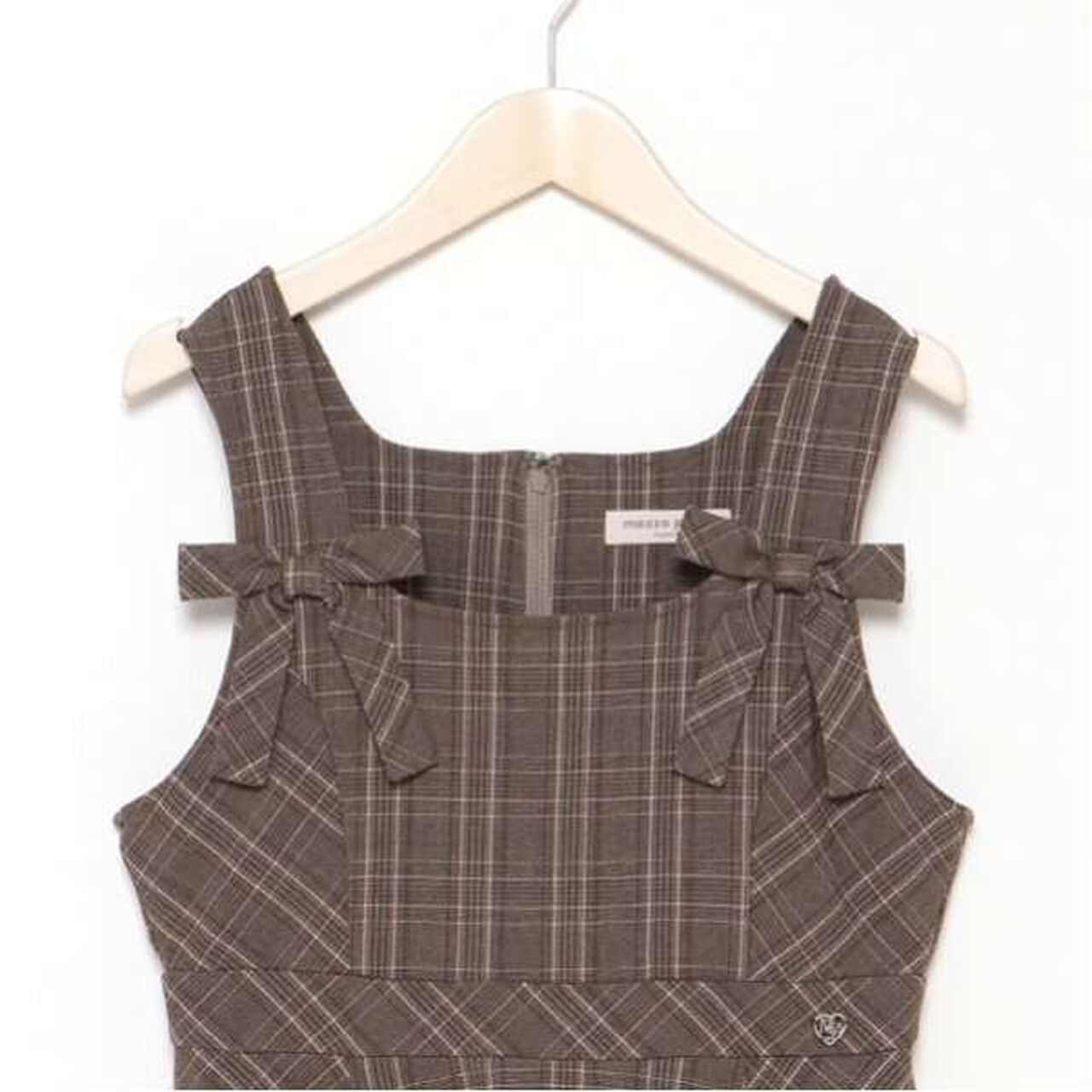 Twin Ribbon Jumper Skirt,Charcoal gray, large image number 11