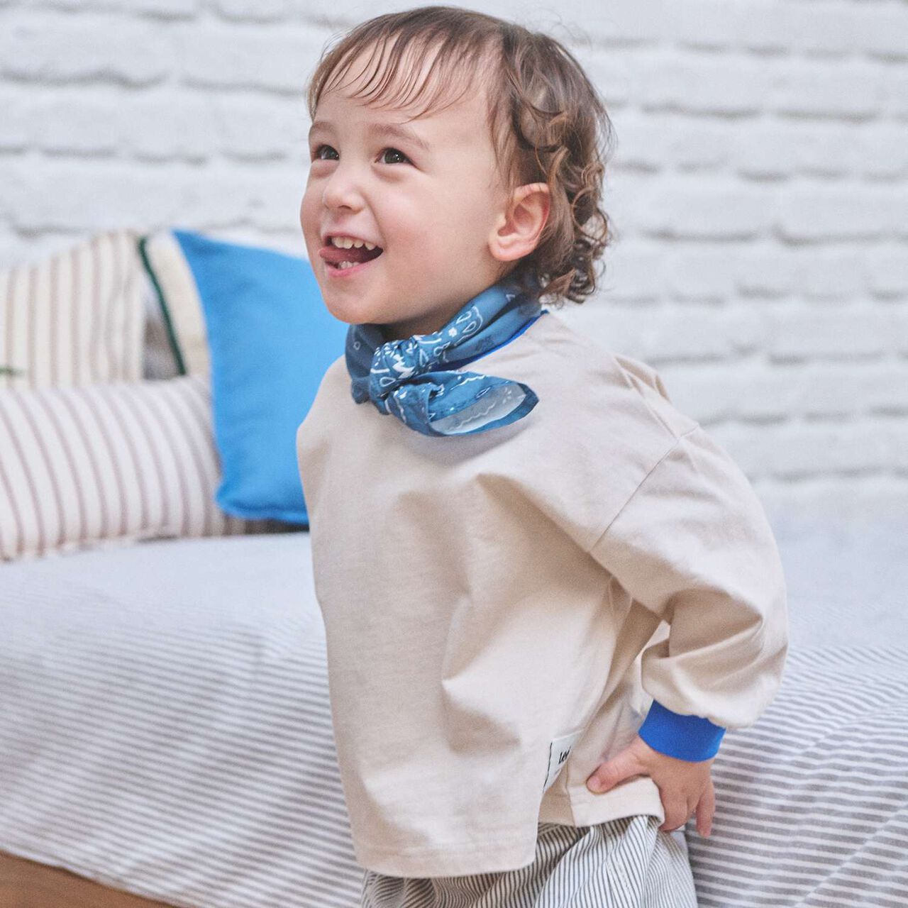 [Lee] Bandana Oversized Long-Sleeve T-Shirt,Pearl white, large image number 0