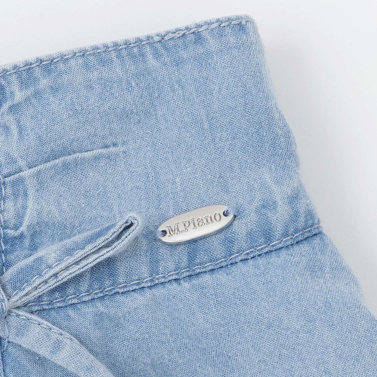 Assorted Material Irregular Hem Skirt with Shorts,Light blue, large image number 4