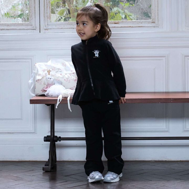 Ballet Peplum Zip-Up Pants Set,Light pink, medium image number 3